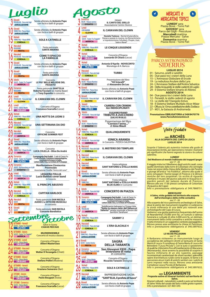 Programma Salvestate 2014 Pescoluse