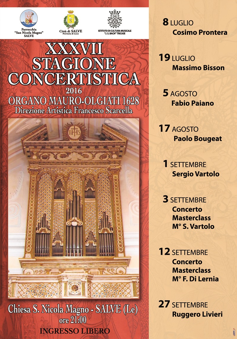 XXXVII Stagione Concertistica Organo Salve